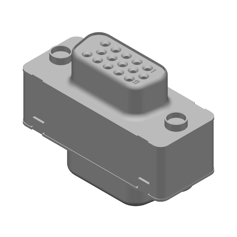 15 Pos Rectangular Adapter, Male-Female, Gold Plated Copper