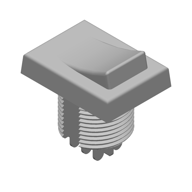 Illuminated Rocker Switch, DPDT, 3A 125VAC/28VDC, Panel Mount