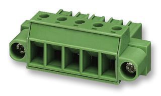 PHOENIX CONTACT PC 4/5-STF-7.62 Pluggable Terminal Block, 7.62 mm, 5 Ways, 24 AWG, 10 AWG, 4 mm, Screw