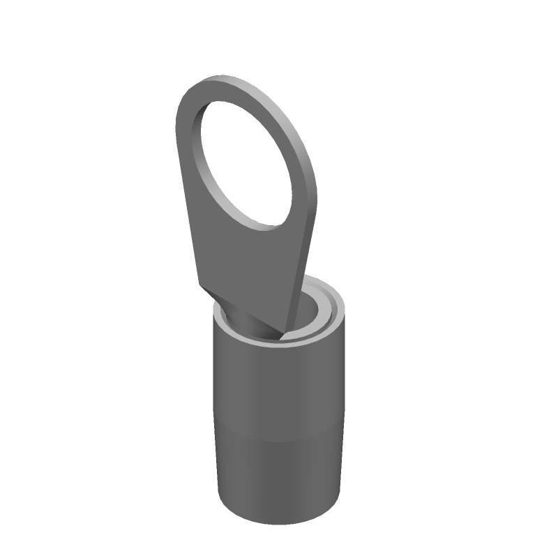 4AWG Copper Ring Terminal, Yellow Insulated, Crimp, Tin Plated