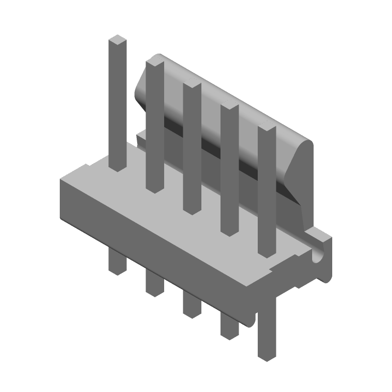 5 Pos 2.54mm Pitch MTA-100 Header, Wire-to-Board, Male, 5A, 250V