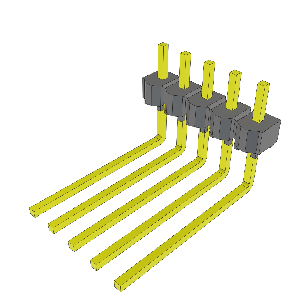 Conn Unshrouded Header HDR 5 POS 2.54mm Solder RA Side Entry Thru-Hole Bulk