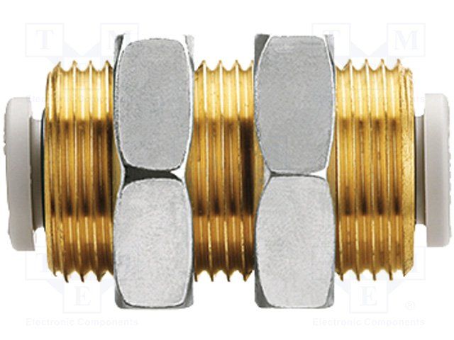 Bulkhead plug-in connector -100 kPa. . .1 MPa, KQ2E08-00A, SMC