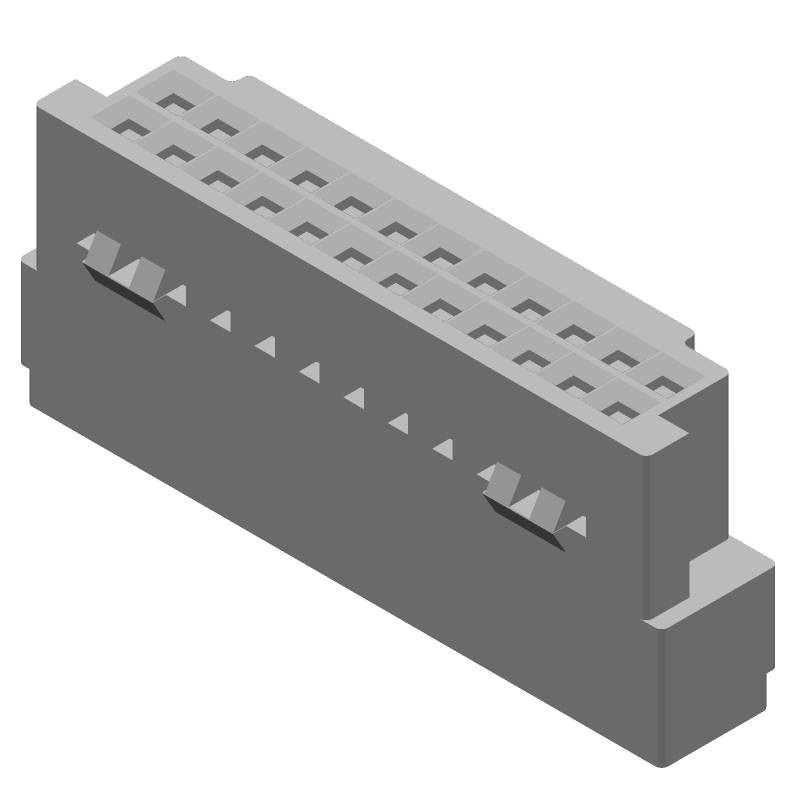 24 Pos 2.54mm Rectangular Wire Housing, 300V, 2A, Black