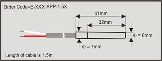 CAL CONTROLS         E-NTC-APP-1.5P7             Thermocouple, NTC, Plastic Shell, -50 C, +110 C, 1.5 m, NTC probes