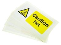Hot Surface Hazard Sign with English Text Vinyl, 200 x 100mm Hazard Warning Label