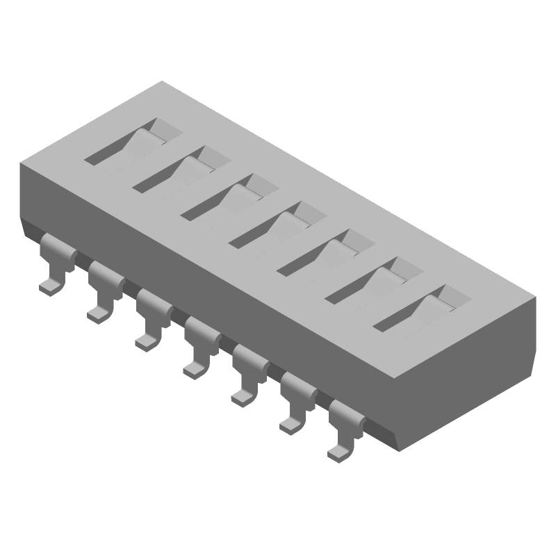DIP Switch, Rotary/Slide, 7 Pos, 1A, Gold, SMT, SPST