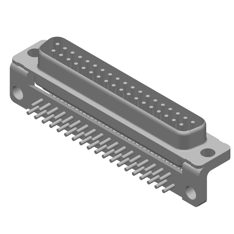 37 Pos D-Sub Connector, Male, Right Angle, Gold Plated