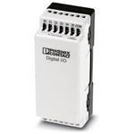 I/O extension module for use with Nanoline base unit. Equipped with 6 digital input and 4 NPN digital output channels. A maximum of three I/O extension modules can be attached to a base unit.