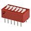6-Pos SPST Rotary DIP Switch, 0.15A 30VDC, Thru-Hole, PC Pins