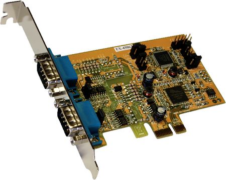 PCI-E x1 Card2x RS422/485 DB9M, EX-45062, Exsys