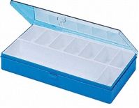 Licefa 9 Cell Blue, Transparent PS, Adjustable Compartment Box, 42mm x 295mm x 175mm