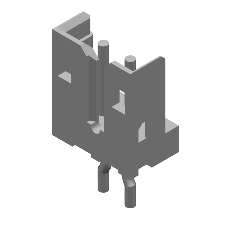 2 Pos 2mm Pitch Male Pin Header, 4A, 125V, Tin, TH