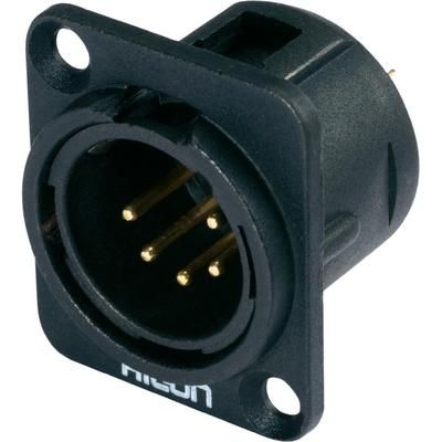 XLR connector Sleeve plug, straight pins Number of pins: 5 Black Hicon HI-X5DM-G 1 pc(s)