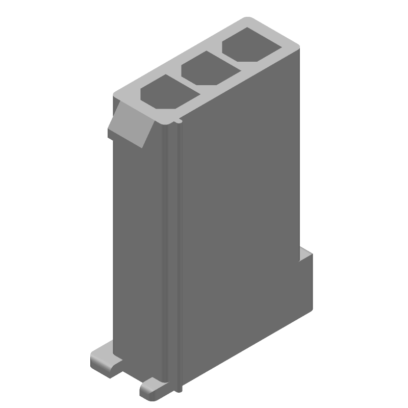 3 Pos 9.5A 600V Wire-to-Wire Crimp Connector Housing