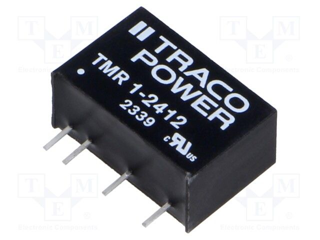 DC/DC converter 18. . .36 VDC 12 VDC 1 W, TMR 1-2412, Traco Power