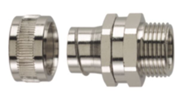 Screw fitting Rated width=25 M25 Brass, nickel-plated - 166-30406, SC32-SM-M32, HellermannTyton