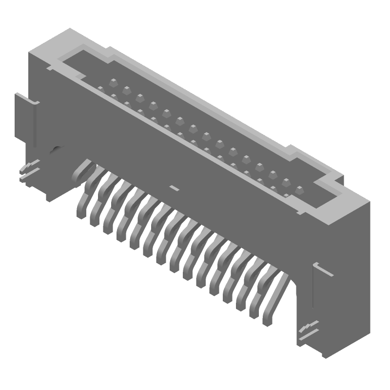 30 Pos 1.27mm RA SMD Shrouded Header, Gold, 30V