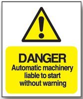 BRADY         WS91ADHE            SIGN, DANGER, AUTO MACHINERY, 175X125