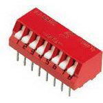Switch DIP OFF ON SPST 3 Piano 0.15A 30VDC PC Pins 20000Cycles/Switch 2.54mm Thru-Hole Tube