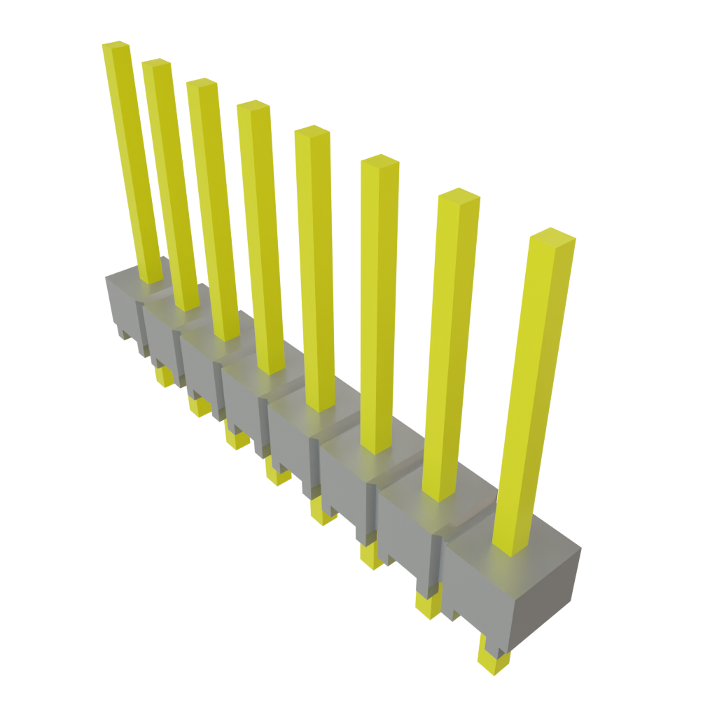 Unshrouded 8-Contact HDR Header, 2.54mm Pitch, Through Hole Mount