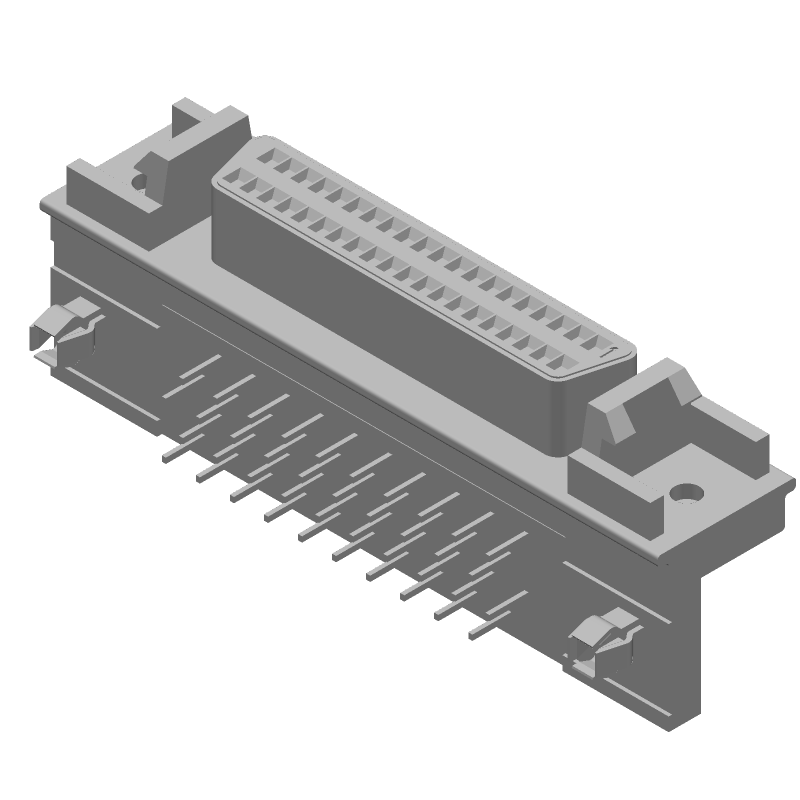 40 Pos Signal Connector, Right Angle, Shielded, Gold Plated