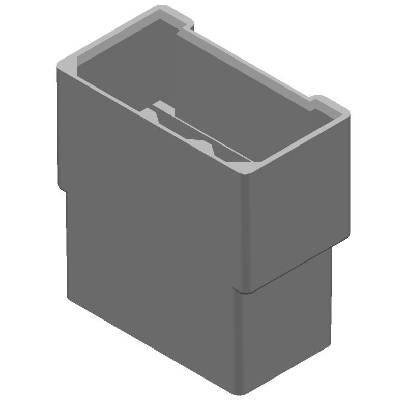 6P Nylon Rectangular Connector, 6.35mm Tab, Free Hanging