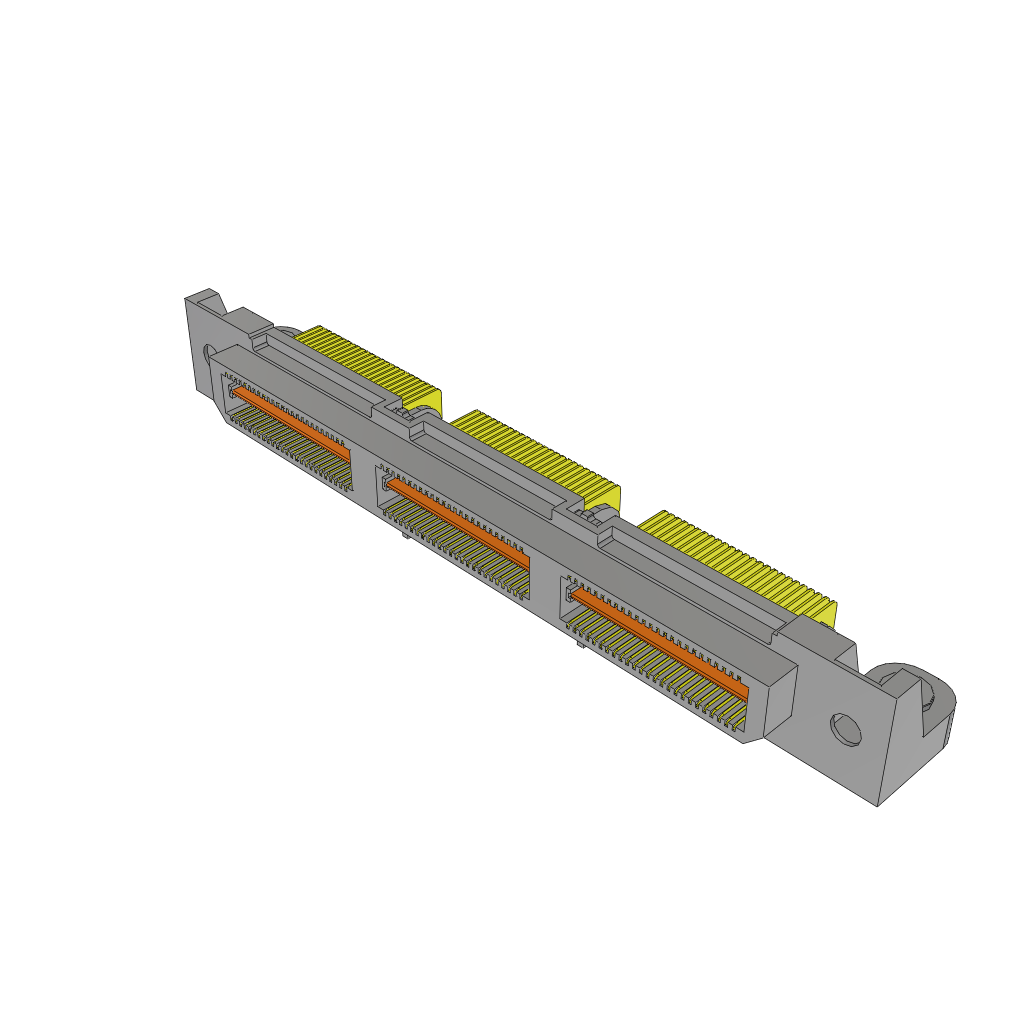 150-Position 2-Row Shrouded Header, Surface Mount, Gold Contact Plating