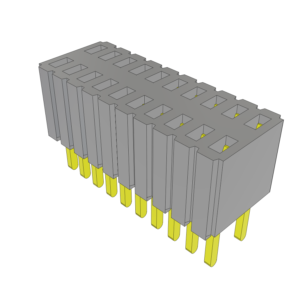 Conn Micro Socket Strip SKT 20 POS 1.27mm Solder ST Thru-Hole Tube