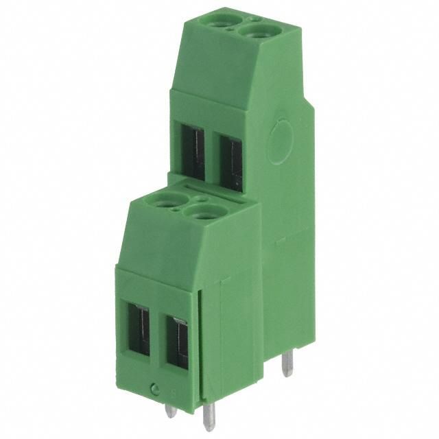 2 Pos Terminal Block, 300V, 20A, Thru-Hole, Green