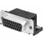 HD-22 D-Sub Connector, 44 Pos, Female, Right Angle, Through Hole, Gold/Tin