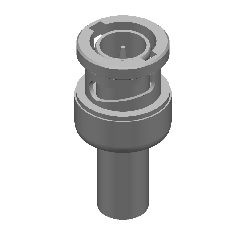 75R RF Connector Male Straight Crimp Gold Brass Zinc Nickel 4GHz