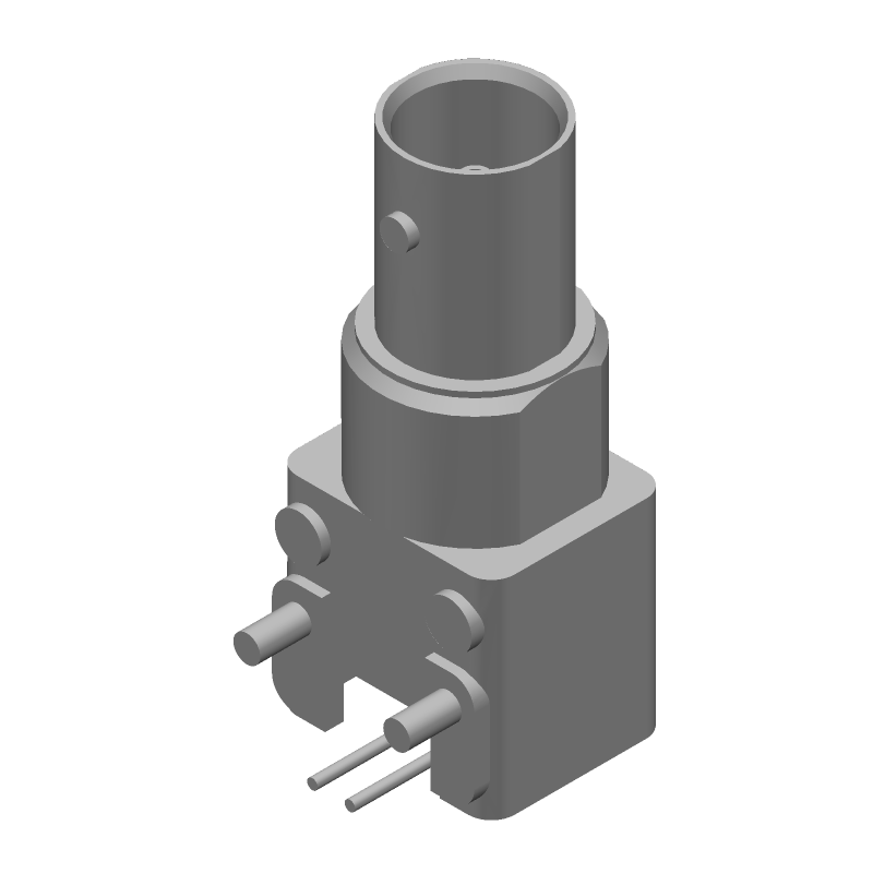 Female RF Connector, 75R, 2GHz, Right Angle, PCB Mount