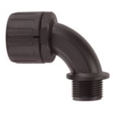 Conduit fitting Rated width=10 black 90° angled - 166-22200, HG-10-90-M12 BK, HellermannTyton
