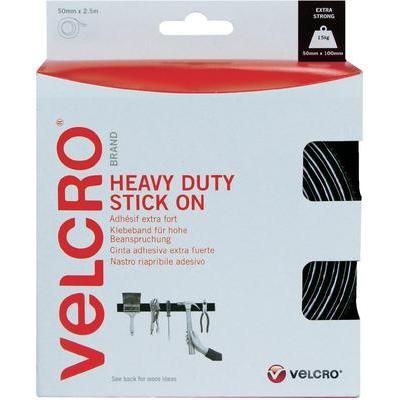 Velcro tape stick-on Hook and loop pad, Heavy duty (L x W) 2500 mm x 50 mm Black Velcro 2.5 m
