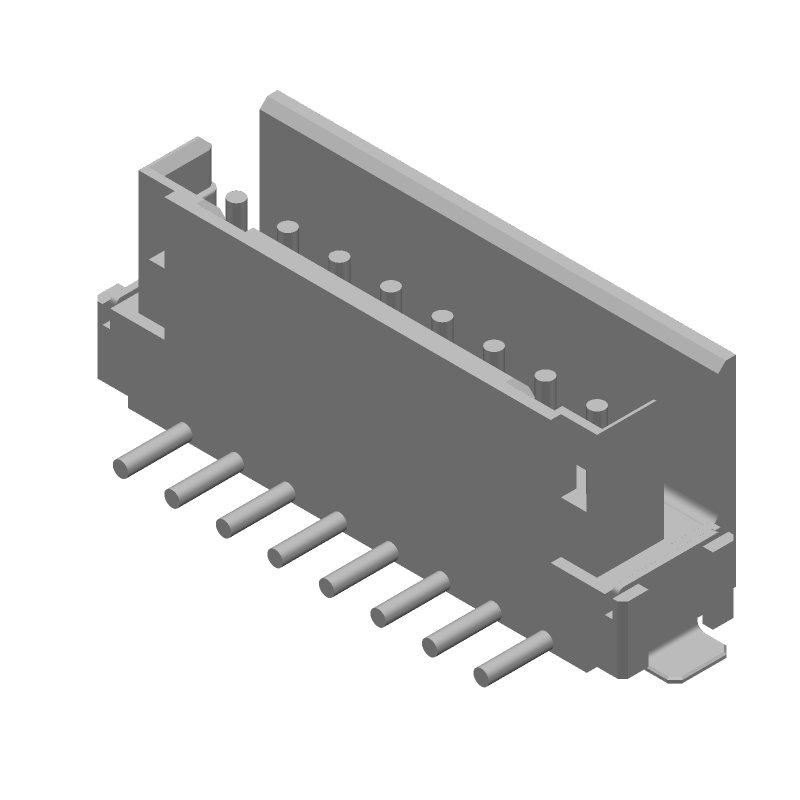 8 Pos 2mm Straight SMD Header, Male, 4A, 125V
