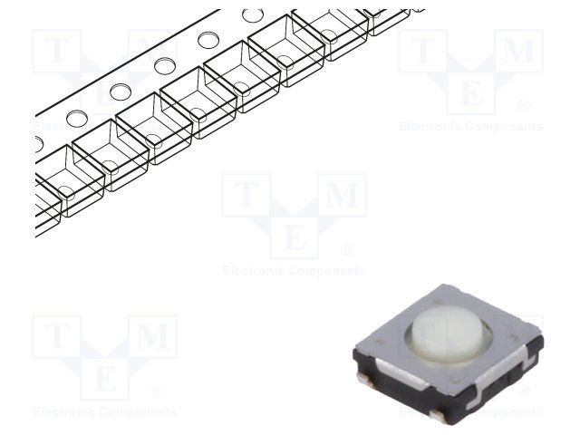 Tactile Switch SMD SPST-NO 20mA 15VDC White