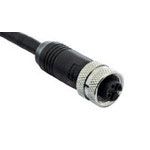 M12 8-Pin Female Receptacle to Wire Leads Cable Assembly, 2m, IP67