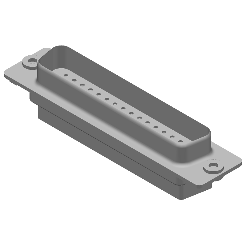 50 Pos D-Sub Crimp Signal Connector, Straight, Steel Shell, Gold Plated