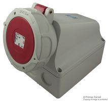 63A 400V 6P IP67 Red Surface Socket