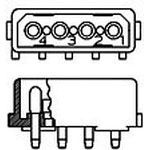 4 Pos Power Connector, 5.08mm Pitch, 13A, 250V, Straight, Thru-Hole