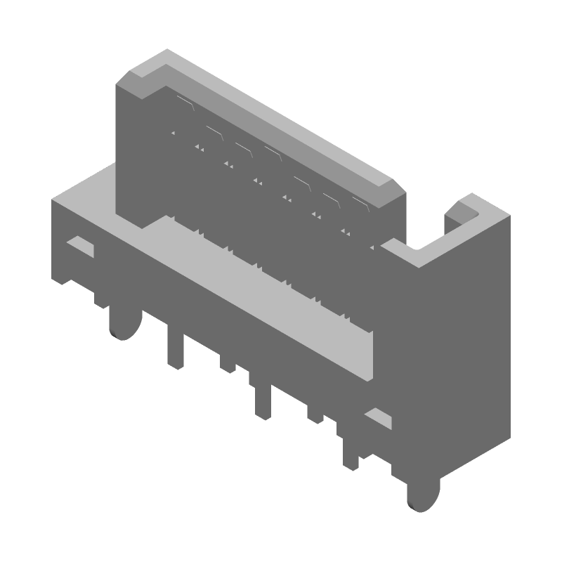 Male Header, 7 Pos, 1 Row, 1.27mm Pitch, Straight, Solder, 1.5A, 15V