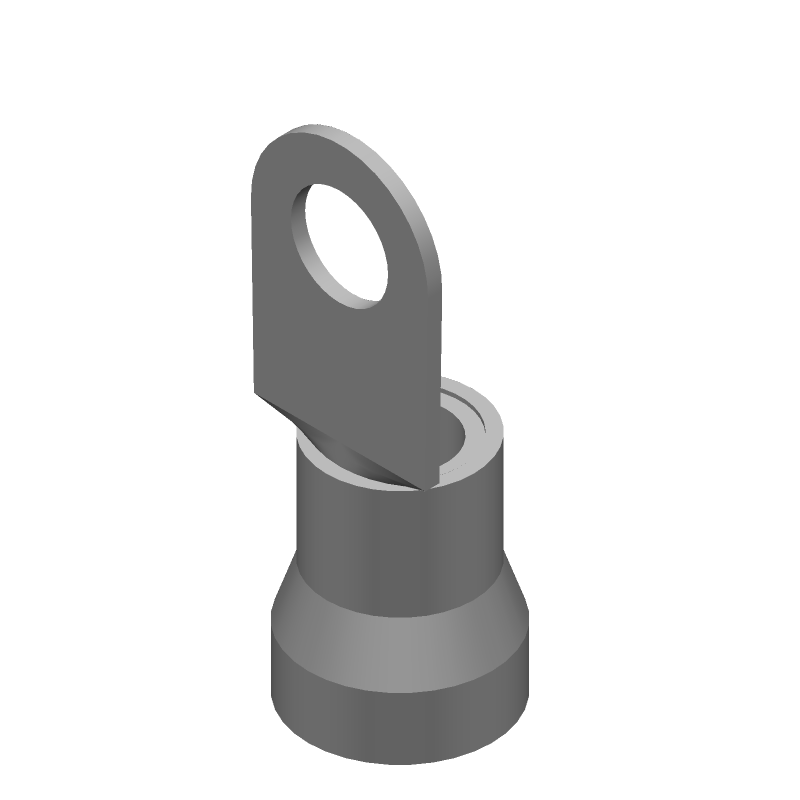 Ring Terminal, 2AWG Copper, Crimp, Insulated, 600V