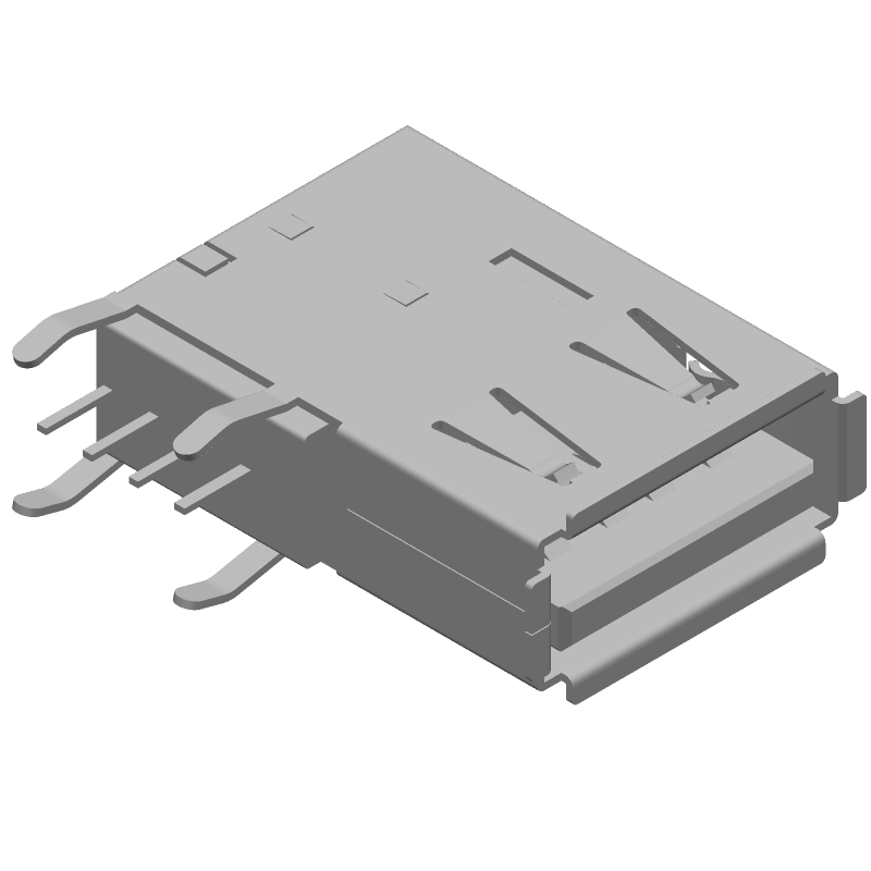 Telecom and Datacom Connector, 4 Contact(s), Female, Right Angle, Solder Terminal, Locking, Receptacle, LEAD FREE
