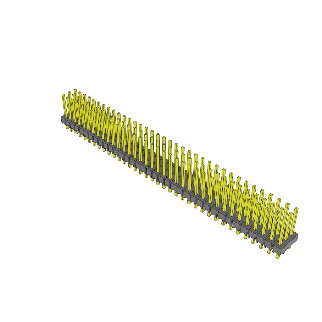 Unshrouded Header 108-Contact 2.54mm Pitch 3-Row Through Hole Solder