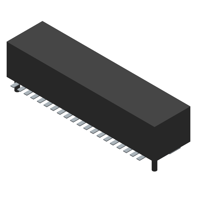 40 Pos 1mm Pitch Shrouded Header, Male, Straight, SMD, 1A, 100V