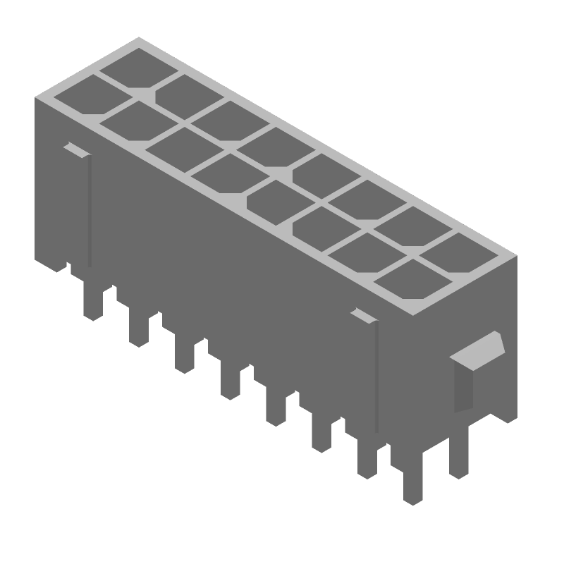 16 Pos Wire-to-Board Male Header, 5A, 250V, Tin, UL94 V-0