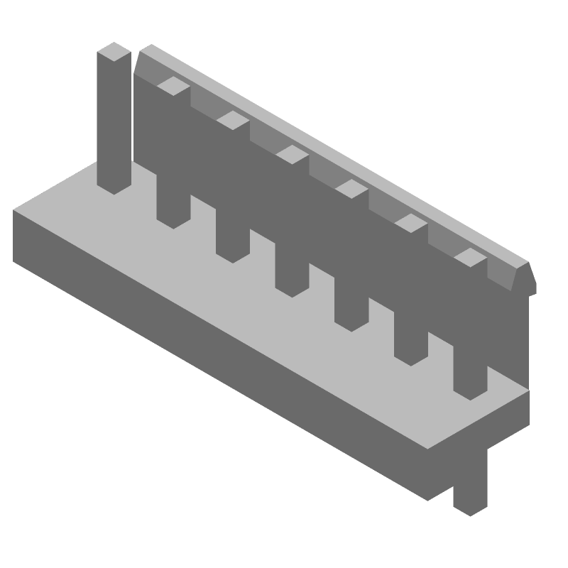 7 Pos Wire-to-Board Header, 3.96mm Pitch, 7.5A, Straight, Thru-Hole