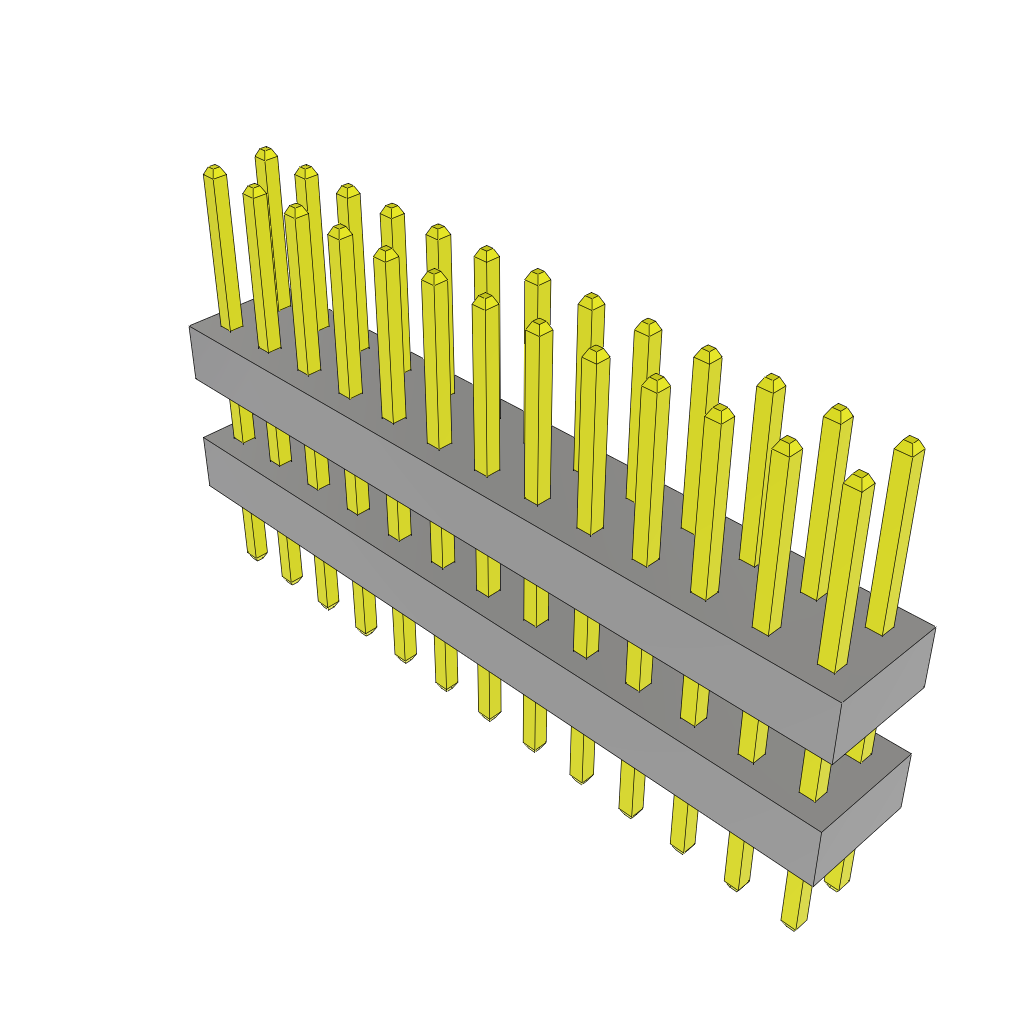 Conn Board Stacker HDR 26 POS 2mm Solder ST Top Entry Thru-Hole Layer