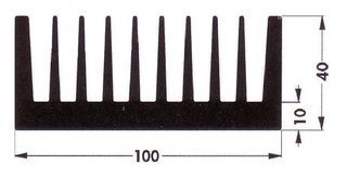 FISCHER ELEKTRONIK         SK 92/50 SA             Heat Sink, Standard Extruded, Black Anodized, 1.9 C/W, 40 mm, 100 mm, 50 mm